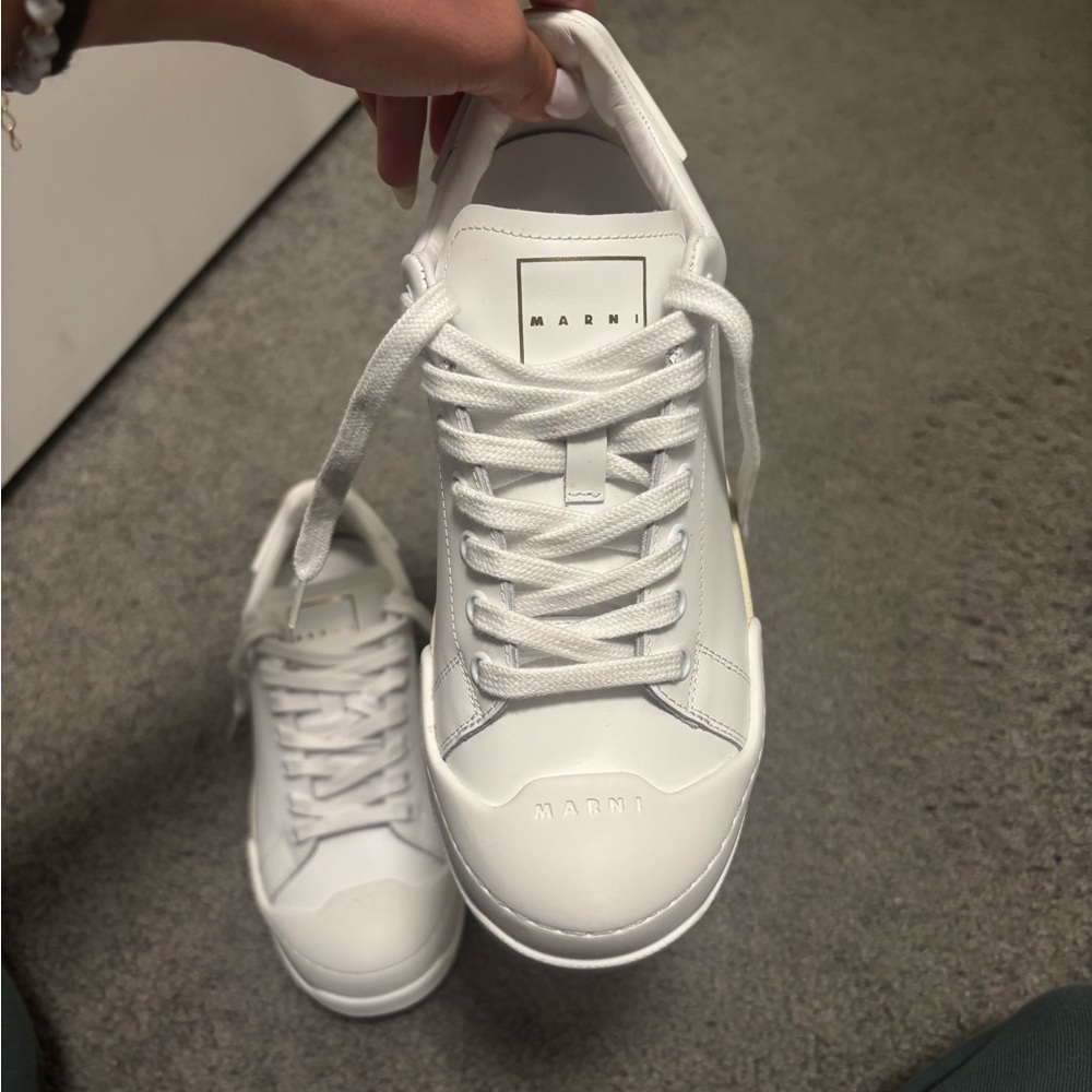 Marni Classic White Lace-Up Sneakers